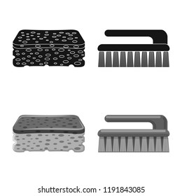 Vector design of cleaning and service icon. Set of cleaning and household vector icon for stock.
