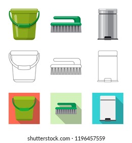 Vector design of cleaning and service icon. Set of cleaning and household vector icon for stock.