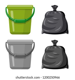 Vector design of cleaning and service icon. Collection of cleaning and household vector icon for stock.