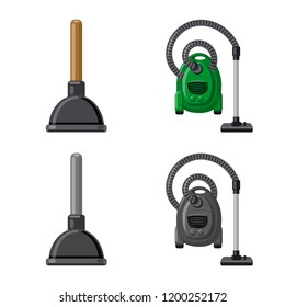 Vector design of cleaning and service icon. Collection of cleaning and household stock symbol for web.