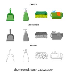 Vector design of cleaning and service icon. Collection of cleaning and household stock vector illustration.