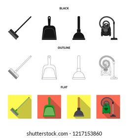 Vector design of cleaning and service icon. Set of cleaning and household stock vector illustration.