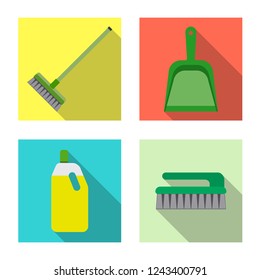 Vector design of cleaning and service icon. Set of cleaning and household stock symbol for web.
