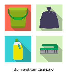 Vector design of cleaning and service icon. Set of cleaning and household vector icon for stock.