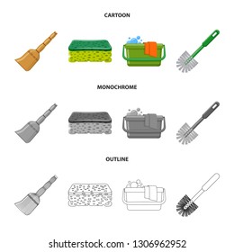 Vector design of cleaning and service icon. Set of cleaning and household vector icon for stock.