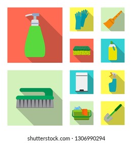 Vector design of cleaning and service icon. Collection of cleaning and household stock symbol for web.