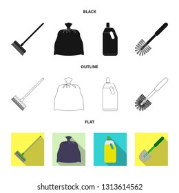 Vector design of cleaning and service icon. Collection of cleaning and household vector icon for stock.