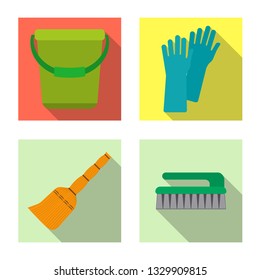 Vector design of cleaning and service icon. Set of cleaning and household stock symbol for web.