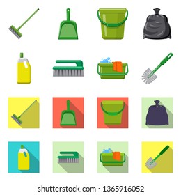 Vector design of cleaning and service icon. Collection of cleaning and household stock vector illustration.