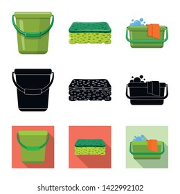 Vector design of cleaning and service icon. Collection of cleaning and household stock vector illustration.