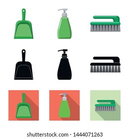 Vector design of cleaning and service icon. Collection of cleaning and household stock symbol for web.