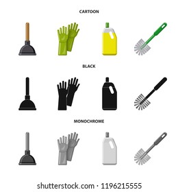 Vector design of cleaning and service logo. Set of cleaning and household stock vector illustration.