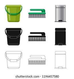 Vector design of cleaning and service logo. Collection of cleaning and household stock vector illustration.
