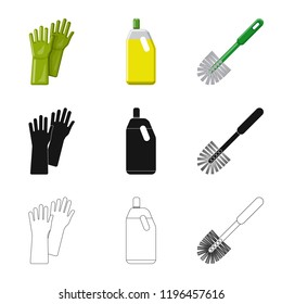 Vector design of cleaning and service logo. Set of cleaning and household vector icon for stock.