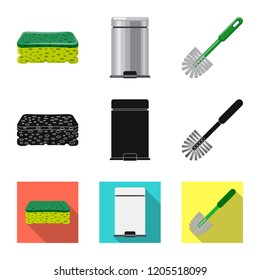 Vector design of cleaning and service logo. Set of cleaning and household stock symbol for web.