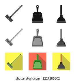 Vector design of cleaning and service logo. Collection of cleaning and household stock symbol for web.