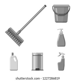 Vector design of cleaning and service logo. Set of cleaning and household stock symbol for web.