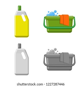 Vector design of cleaning and service logo. Set of cleaning and household vector icon for stock.