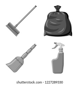 Vector design of cleaning and service logo. Set of cleaning and household stock vector illustration.