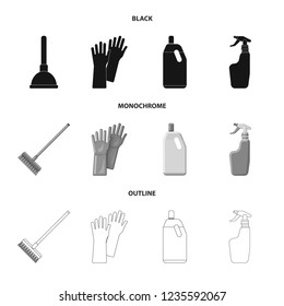 Vector design of cleaning and service logo. Set of cleaning and household vector icon for stock.
