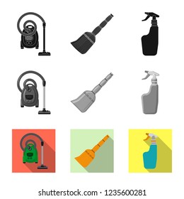 Vector design of cleaning and service logo. Set of cleaning and household vector icon for stock.