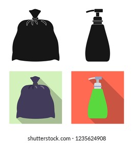 Vector design of cleaning and service logo. Collection of cleaning and household stock symbol for web.