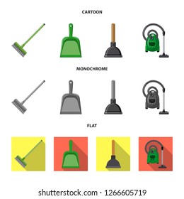 Vector design of cleaning and service logo. Collection of cleaning and household vector icon for stock.