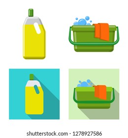 Vector design of cleaning and service logo. Collection of cleaning and household vector icon for stock.