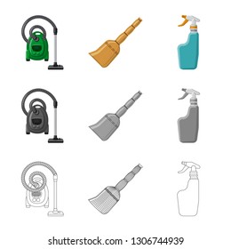 Vector design of cleaning and service logo. Set of cleaning and household stock symbol for web.