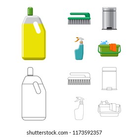 Vector design of cleaning and service sign. Collection of cleaning and household vector icon for stock.