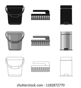 Vector design of cleaning and service sign. Collection of cleaning and household stock symbol for web.