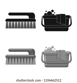 Vector design of cleaning and service sign. Set of cleaning and household vector icon for stock.