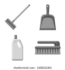 Vector design of cleaning and service sign. Set of cleaning and household vector icon for stock.