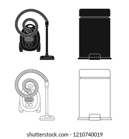 Vector design of cleaning and service sign. Set of cleaning and household stock symbol for web.