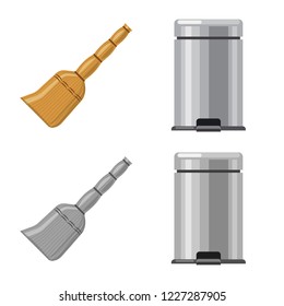Vector design of cleaning and service sign. Set of cleaning and household stock vector illustration.