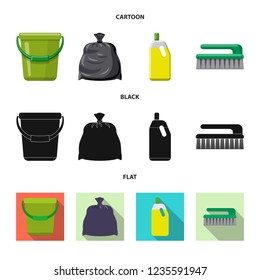 Vector design of cleaning and service sign. Set of cleaning and household stock symbol for web.
