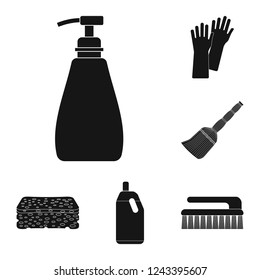 Vector design of cleaning and service sign. Collection of cleaning and household stock symbol for web.