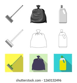 Vector design of cleaning and service sign. Collection of cleaning and household stock symbol for web.