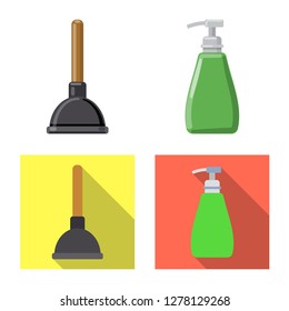 Vector design of cleaning and service sign. Collection of cleaning and household vector icon for stock.