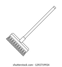 Vector design of cleaning and service sign. Broom