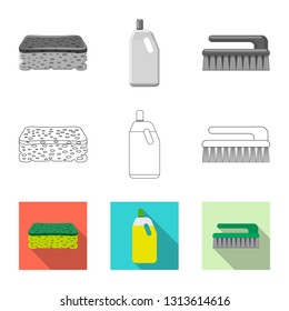 Vector design of cleaning and service sign. Set of cleaning and household vector icon for stock.