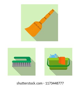 Vector design of cleaning and service symbol. Set of cleaning and household vector icon for stock.