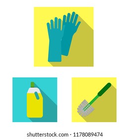 Vector design of cleaning and service symbol. Collection of cleaning and household vector icon for stock.