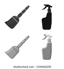 Vector design of cleaning and service symbol. Set of cleaning and household stock vector illustration.
