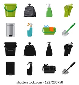Vector design of cleaning and service symbol. Collection of cleaning and household vector icon for stock.