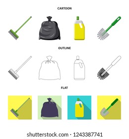 Vector design of cleaning and service symbol. Collection of cleaning and household stock vector illustration.