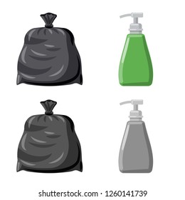 Vector design of cleaning and service symbol. Collection of cleaning and household stock symbol for web.