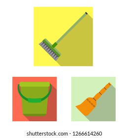 Vector design of cleaning and service symbol. Set of cleaning and household stock symbol for web.