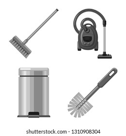 Vector design of cleaning and service symbol. Set of cleaning and household stock symbol for web.