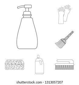 Vector design of cleaning and service symbol. Collection of cleaning and household vector icon for stock.